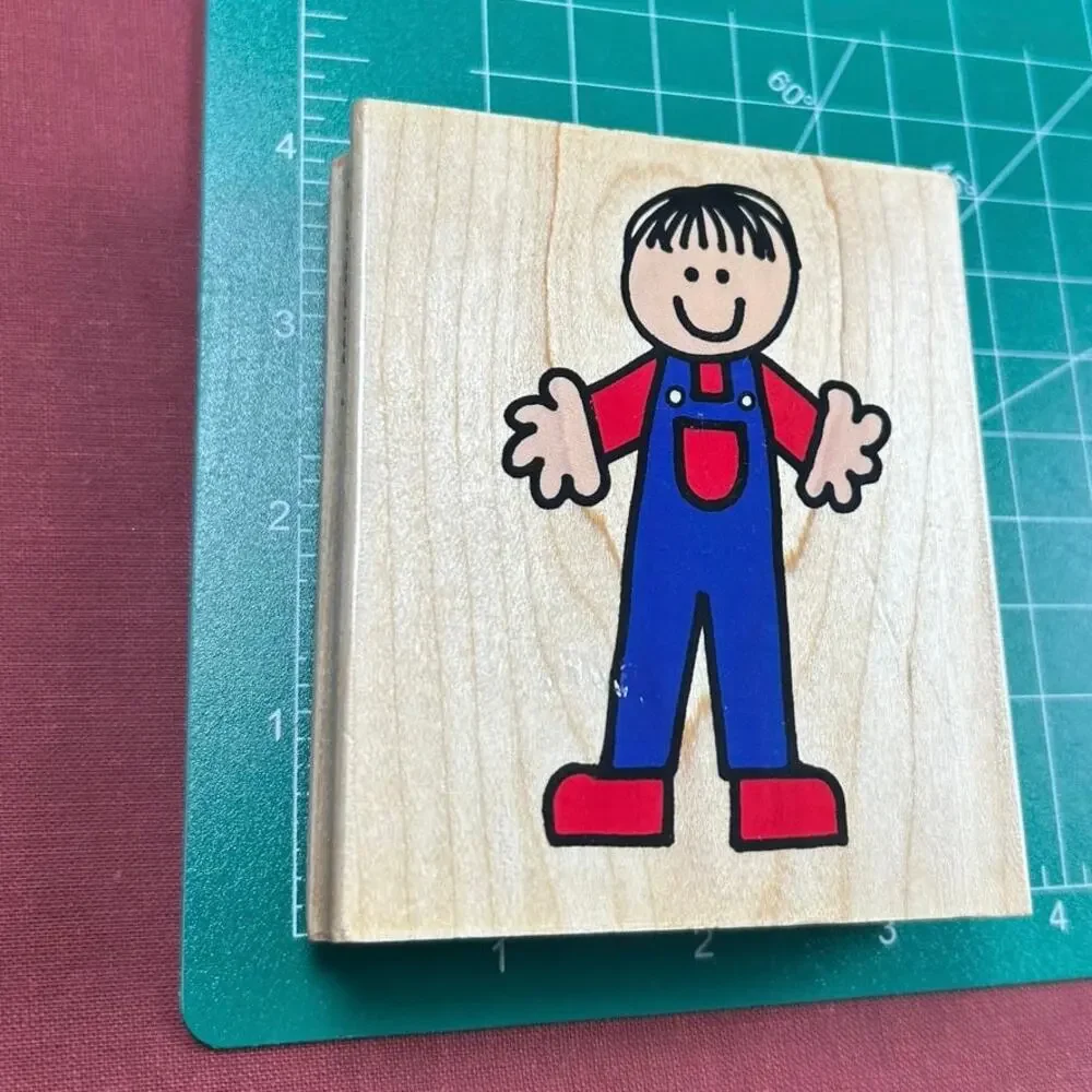 Kids Heros- Set of 2 - Just Hannah Just Danny- Boy Girl- 1999 Rubber Stamps 4x3